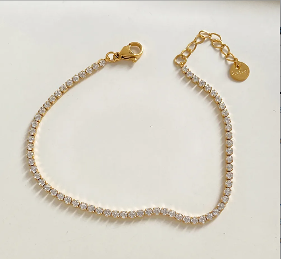Gold and Diamond Tennis Bracelet