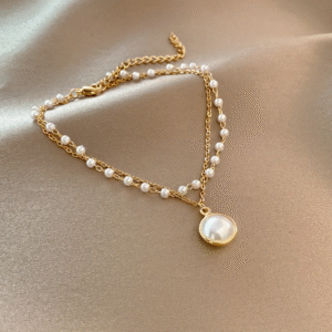 Gold and Pearl Bracelet